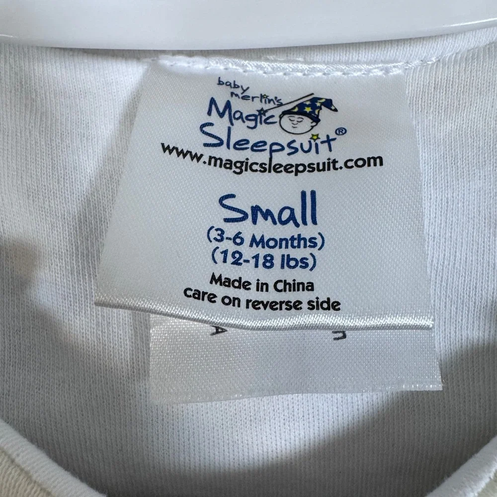 Baby Merlin's Magic Sleepsuit Cream Cotton Swaddle Transition Small 3-6 Months